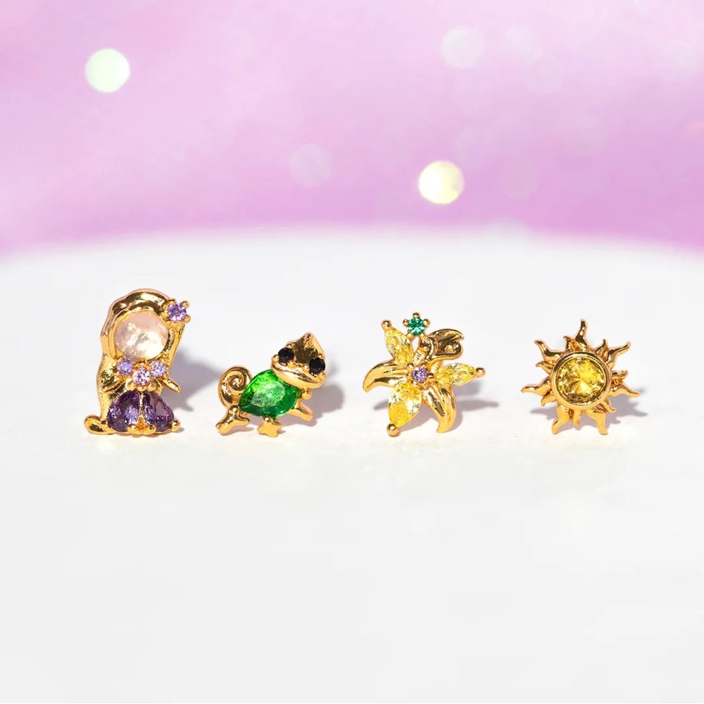 Tangled earrings princess rapunzel rhinestones diamond